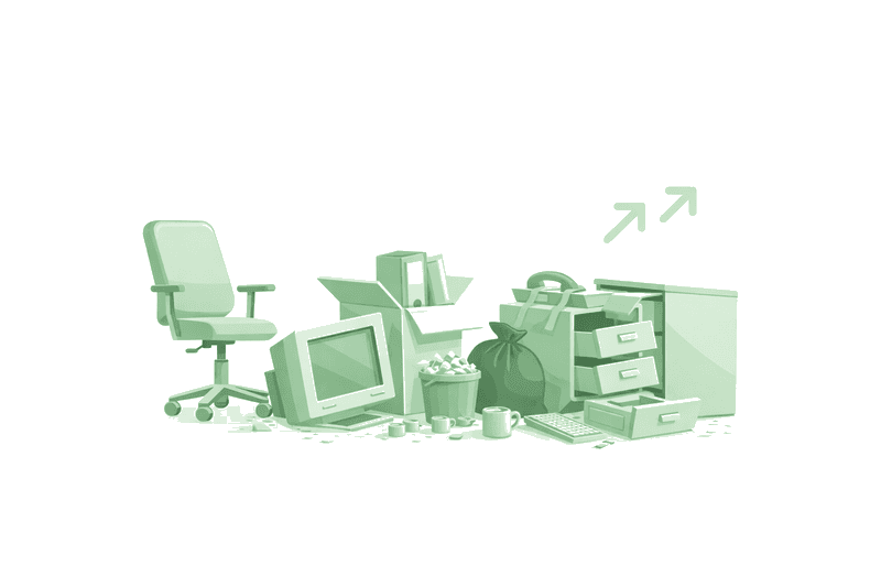 Commercial junk removal illustration